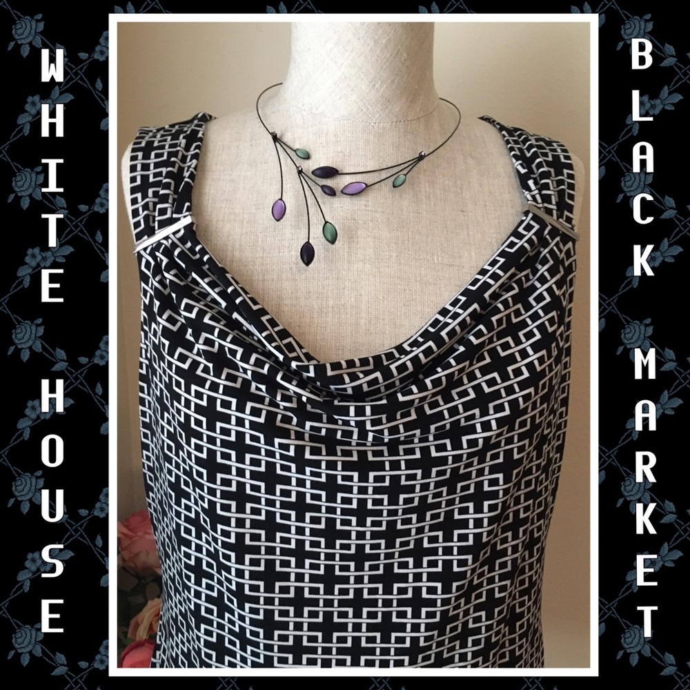 WHBM knit top, geo mattern, sz med